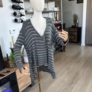 Free People Raw Edge Distressed Oversized Tunic SzM